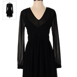 MICHAEL Michael Kors Black Long-sleeve sheer party dress